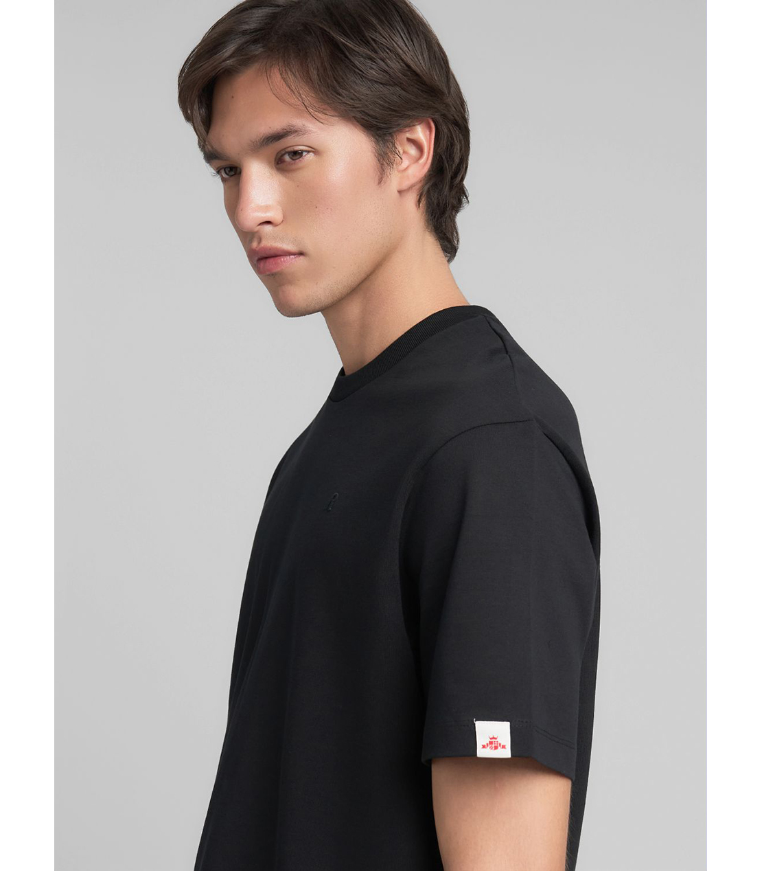 リラックスフィット Ｒロゴ ヘビーコットンジャ－ジーTシャツ 詳細画像 ブラック 6